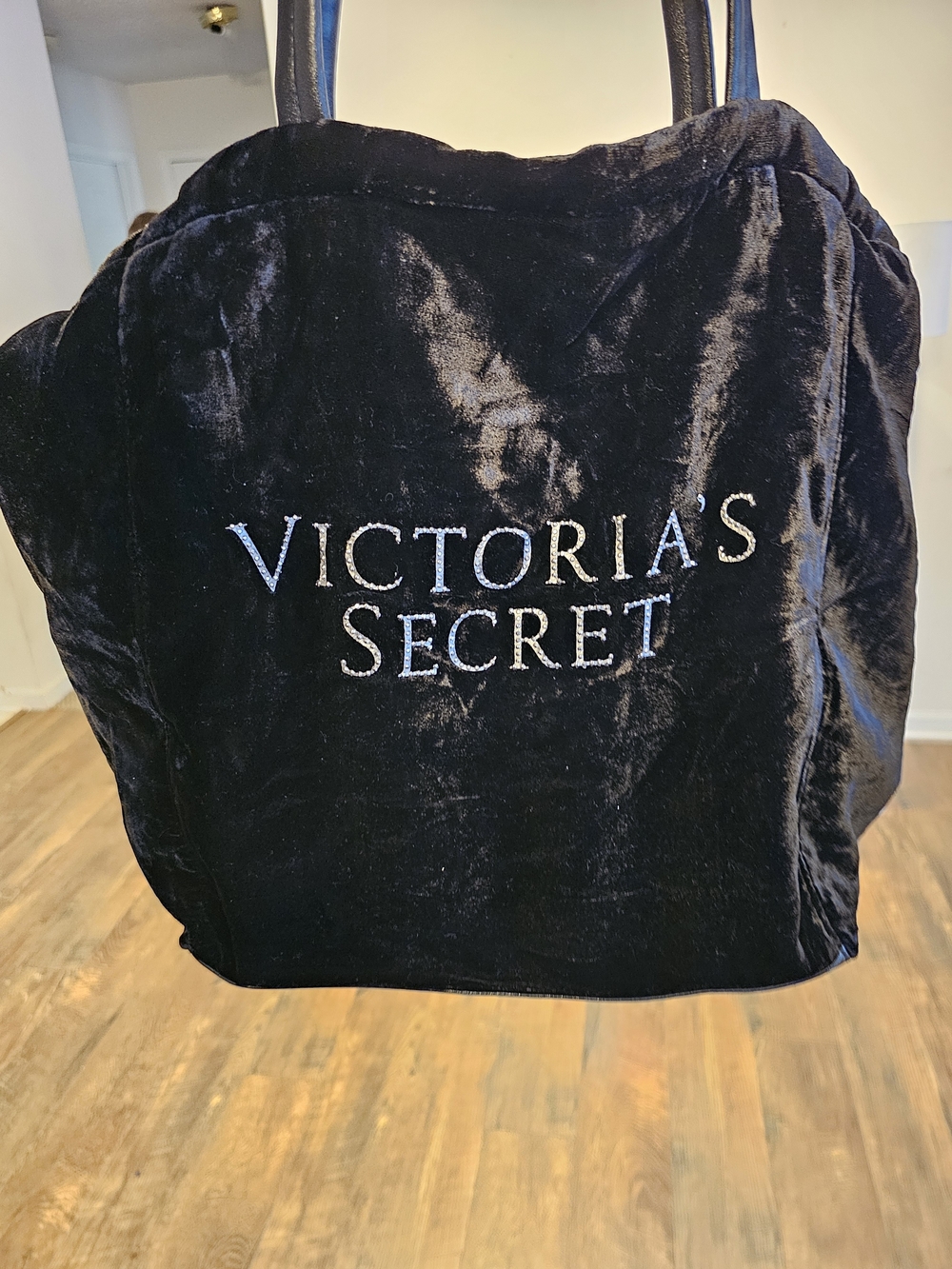 Victoria's Secret Limited Edition Black Velvet Tote Bag